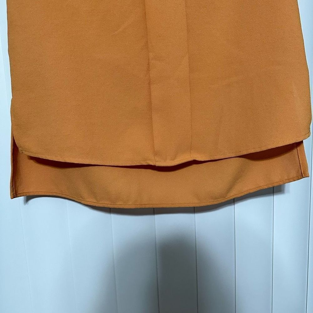 Zara Work Top | Orange Ruffle Sleeve Top - Picture 3 of 6